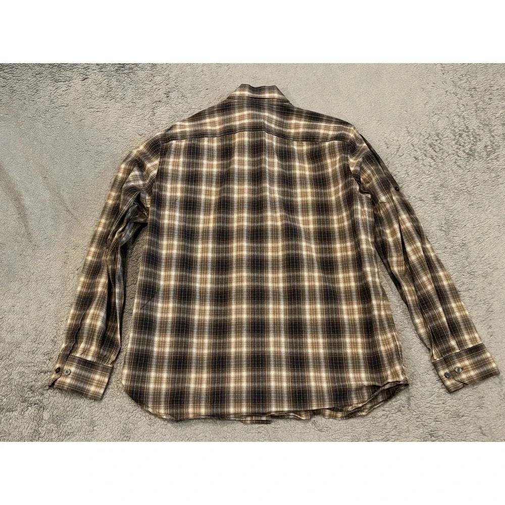 Banana Republic Mens L Brown Plaid Slim Fit Long Sleeve Button Up Shirt